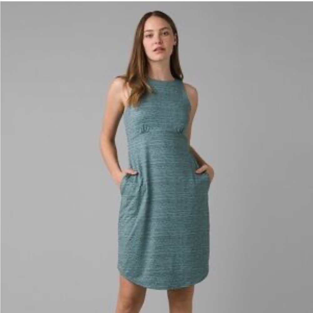 Prana sleeveless dress teal blue size S